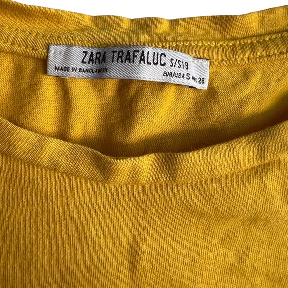 Zara Trafaluc Mustard Twist Crop Top Size Small - Picture 2 of 3